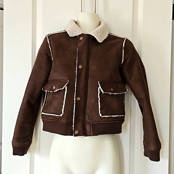 Joe Fresh Jackets & Coats | Boys Joe Fresh Jacket | Color: Brown suede & creme - Picture 4 of 5
